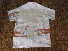 画像4: 着物アロハシャツ　Lサイズ　＃７００ (4)