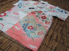 画像1: 着物アロハシャツ　Mサイズ　＃５４１ (1)