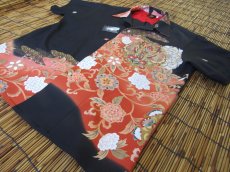 画像1: 着物アロハシャツ　XLサイズ　＃７５３ (1)