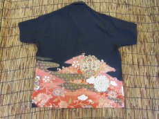 画像4: 着物アロハシャツ　XLサイズ　＃７５３ (4)