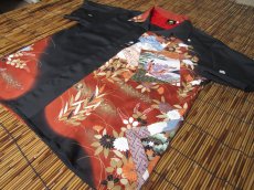 画像1: 着物アロハシャツ　Lサイズ　＃７５８ (1)