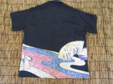 画像4: 着物アロハシャツ　XLサイズ　＃７７６ (4)