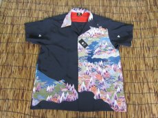 画像2: 着物アロハシャツ　Lサイズ　＃７７８ (2)