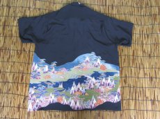 画像4: 着物アロハシャツ　Lサイズ　＃７７８ (4)