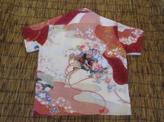 画像4: 着物アロハシャツ　XLサイズ　＃７８２ (4)