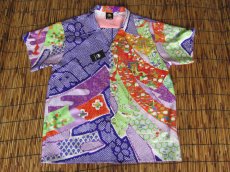 画像2: 着物アロハシャツ　Lサイズ　＃７８８ (2)