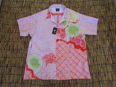 画像2: 着物アロハシャツ　Lサイズ　＃７９７ (2)