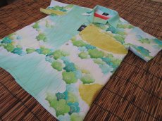 画像1: 着物アロハシャツ　Lサイズ　＃７９３ (1)