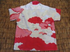 画像4: 着物アロハシャツ　Lサイズ　＃７９５ (4)