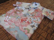 画像1: 着物アロハシャツ　Sサイズ　＃７９９ (1)