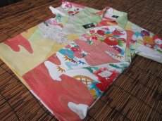 画像1: 着物アロハシャツ　Sサイズ　＃８０２ (1)