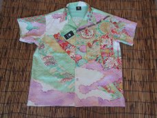 画像2: 着物アロハシャツ　XLサイズ　＃８１０ (2)