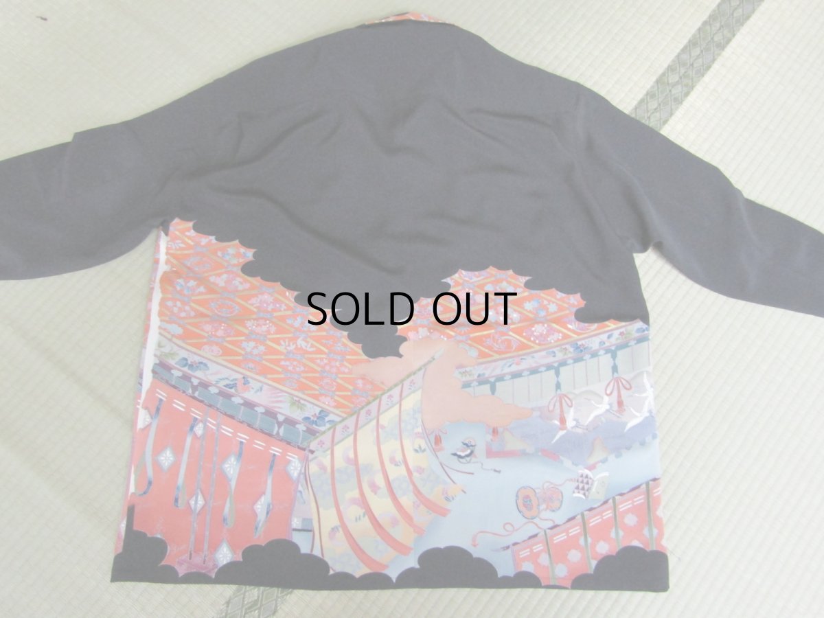 画像4: 長袖　着物アロハシャツ　XLサイズ　＃８３６ (4)